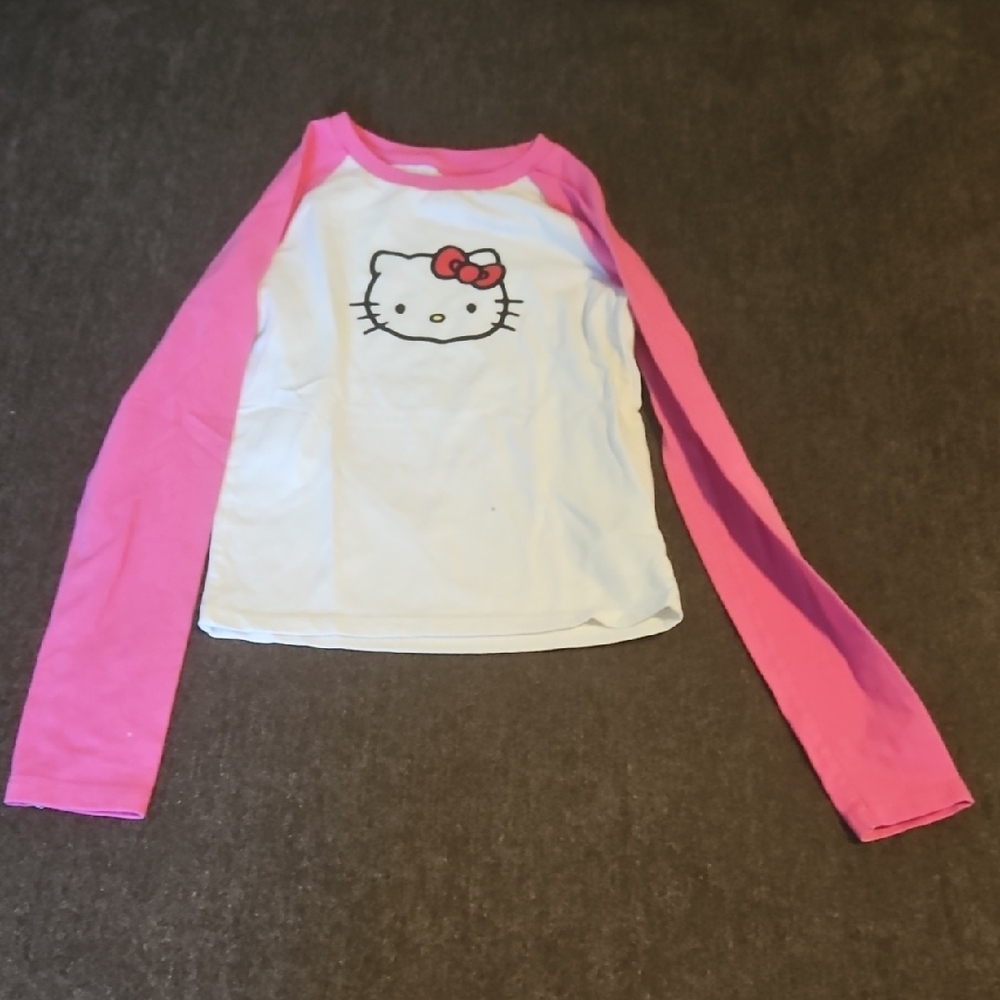 GAP Kids Pink and White Long Sleeve Shirt